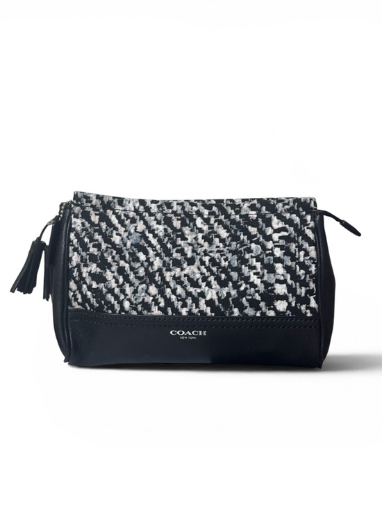 Coach Handbags - COACH Noa Tweed and Leather Pop-Up Pouch Black/White $195 Retail NWOT
